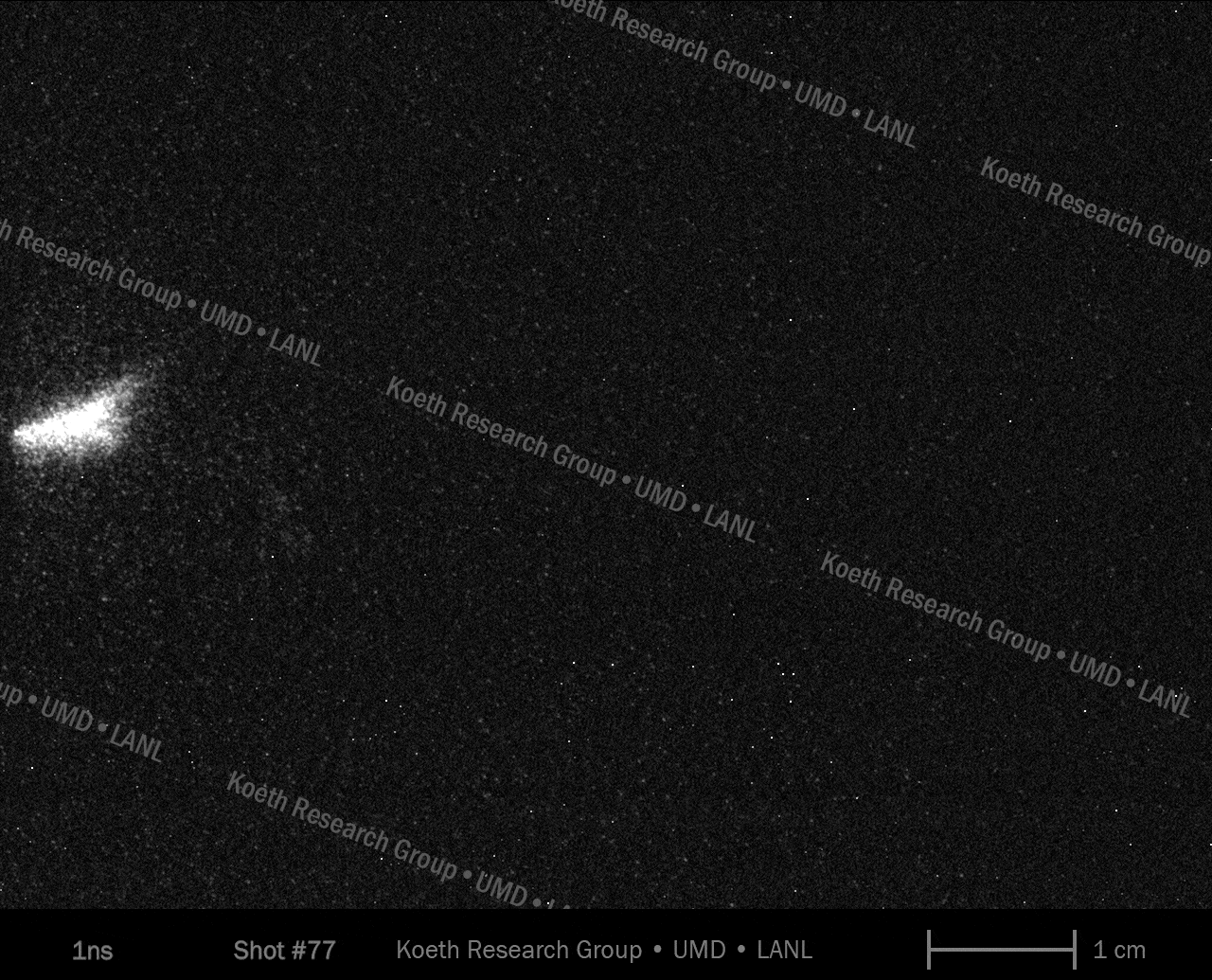 Shot 77, 1GHz Frame Rate, Discharge exceeds 10 million meters per second. Shot_77